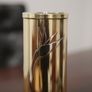 Vintage Art Deco Revival Brass Cylindrical Vase by Dara International, Chicago, 1983 Image 10