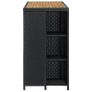 Bar Table with Storage Rack Black 120x60x110 cm Poly Rattan Image 2