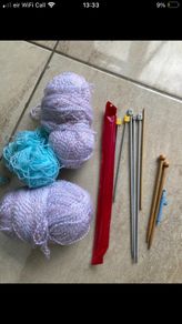 knitting needles and wool