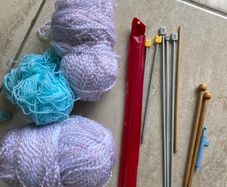 knitting needles and wool
