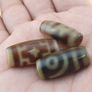 Vintage Lot of 3 Himalayan Tibetan Agate Dzi Beads Amulets Image 3