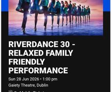 Riverdance Family Friendly showing, kids welcome. Sunday 28 June, 1pm