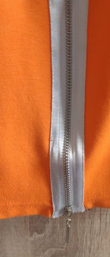 Quality dress Orange back zip Fit size SM m New