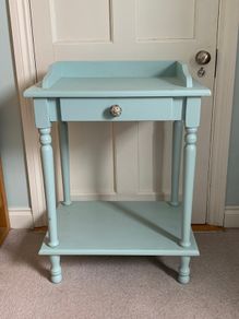 Vintage small table light blue
