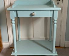 Vintage small table light blue
