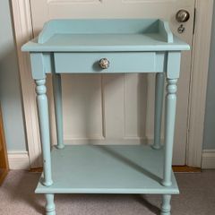 Vintage small table light blue