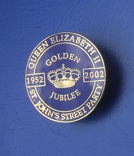 Queen Elizabeth II Golden Jubilee 2002 - a scarce St. John's Street Party commemorative badge