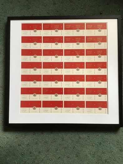 john players uncut packaging framed