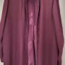 VINTAGE Ester Ken Paris burgundy long-line split panel blouse Sz L (Fit 12-14UK) Image 2