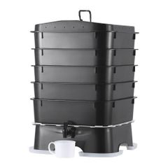5-Tray Worm Composter, 50 L Worm Compost Bin Outdoor and Indoor, Sustainable Design Worm Farm