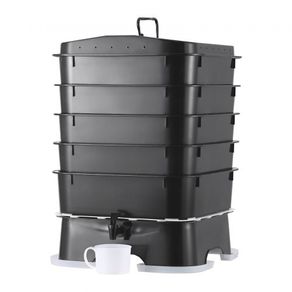 5-Tray Worm Composter, 50 L Worm Compost Bin Outdoor and Indoor, Sustainable Design Worm Farm