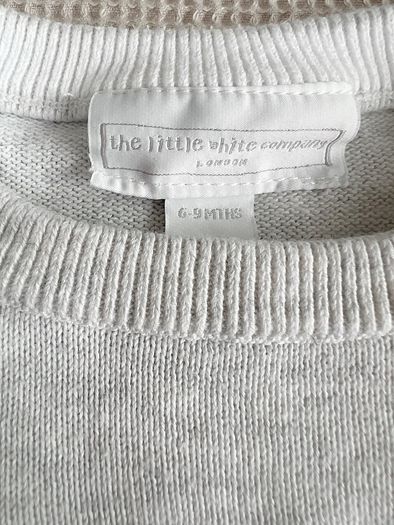 The Little White Company Organic Cotton Bunny Pom-Pom Knitted Romper 6-9 Months