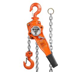 Manual Lever Chain Hoist, 3/4 Ton 748 kg Capacity 1.5m Come Along, G80 Galvanized Carbon Steel with Weston Double-Pawl Brake, Auto Chain Leading & 360 Rotation Hook, for Garage Factory Dock
