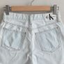 Calvin Klein Jeans W29 Pale Bluish Mint Distressed Mid Length Mom Shorts BNWT Image 2