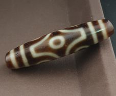 Antique 6 Eyes Hiamalayan Tibetan Agate Dzi Bead Amulet Pendant