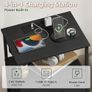 Bedside Table Set of 2 with Charging Station and LED Light, Small Bed Side Table for Bedroom Dorm Kids Room Closet, 2 Drawers Bedside Cabinet with 2 Outlets and 2 USB Ports, Black Image 5