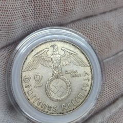 2 Reichsmark 1937 J Hamburg WW2 Silver Coin third Reich