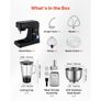Stand Mixer, 7.8 L Electric Kitchen Mixer, 1500W Dough-Mixer, 6+P Speeds Tilt-head Food-Mixer with 1.5 L Blender Cup, Stainless Steel Bowl, Dough Hook, Whisk, Beater, for Baking, Mixing, Black Image 3