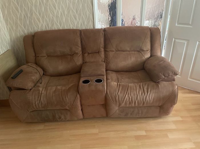 Brown Recliner Sofa and Matching Recliner Chair