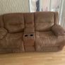 Brown Recliner Sofa and Matching Recliner Chair Image 3