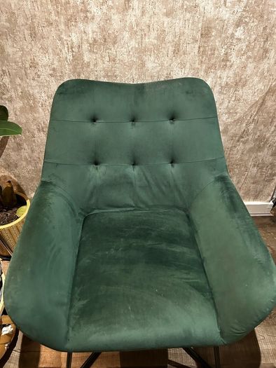 Turio forest green velvet effect arm chair