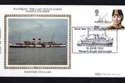 1982 Great Britain Benham Silke Cover showing Waverly, The Last Ocea Going Paddle Steamer tying 26p Lord Fisher and H.M.S. Dreadnought commemorative stamp. Part of Maritime England.