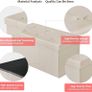 NEW | Folding Ottoman Storage Bench with Lid, Foot Stool Faux Leather Large Storage boxes with Lid, Beige, 76 x 38 x 38 cm Image 4