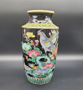 Antique Japanese 19th Century Vase Oriental Hand Painted