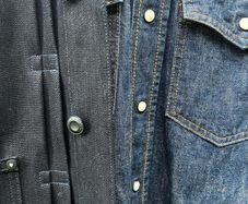 Benzak pleated type 2 indigo over black