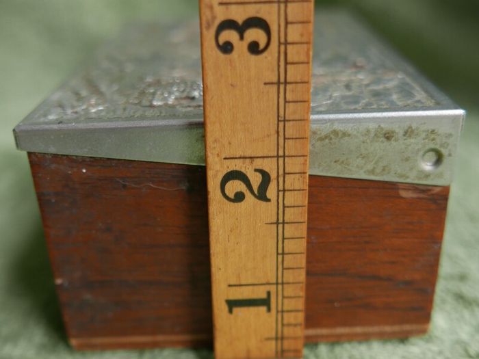 Vintage Wooden Cigarette Box with ship galleons decoration