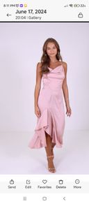 Blush pink cowl neck dress size 10