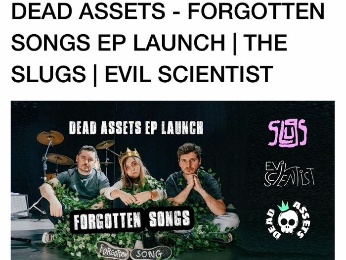 Dead Assets EP Launch 15/08/2026 Cork