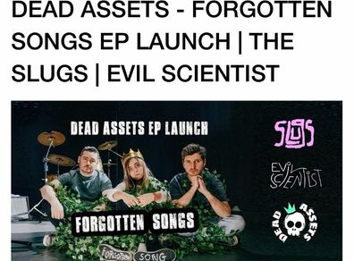 Dead Assets EP Launch 15/08/2026 Cork