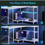 L Shaped Gaming Desk with LED Lights, 100 x 70 cm Computer Desk with Power Outlet Image 2
