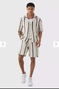 Stripe shirt and short set
