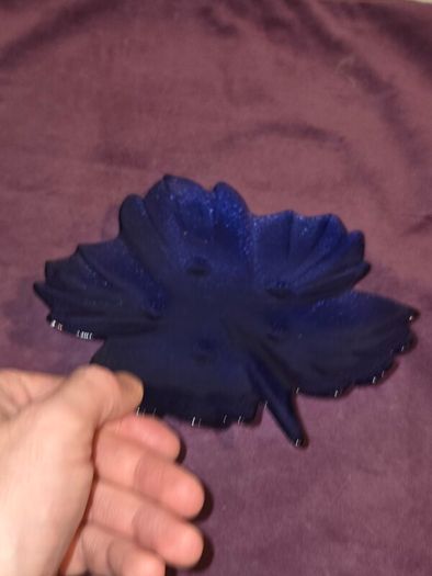 Vintage Cobalt Blue Leaf Dish