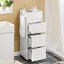 Bathroom cabinet white with towel rail modern elegant  design Image 5