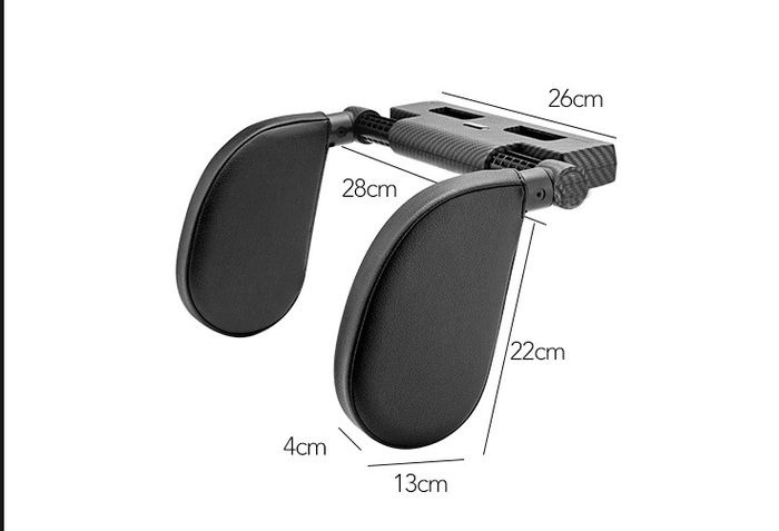 Car Headrest Pillow support(Cloth Black)