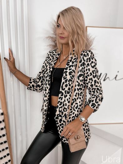 Bright leopard print blazer