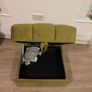 Velvet Sofa Bed with Storage Pouffe (almost brand new) Image 4