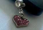 Brand new pink diamond heart phone charm