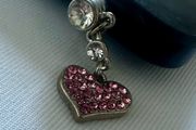 Brand new pink diamond heart phone charm