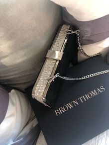carvela velvet clutch bag with  crystals