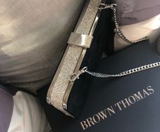 carvela velvet clutch bag with  crystals