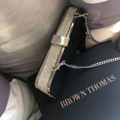 carvela velvet clutch bag with  crystals