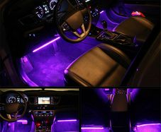 LED Neon Strip Light 4 stripes Remote Control Car Interior Lighting