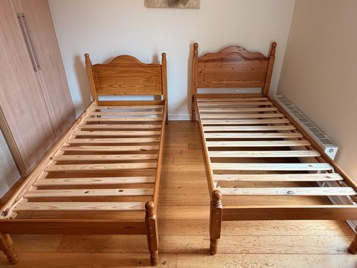2 Solid Pine Single Bed Frames