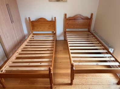 2 Solid Pine Single Bed Frames