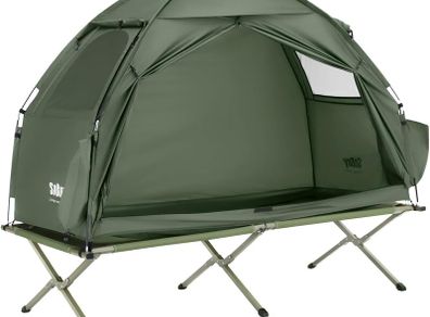 3in1 Tent Camping Tent Single Tent Outdoor Camp Bed Green 193x160x86cm