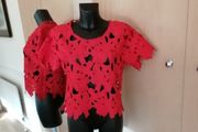 Women's Top Red Lace Nwot Size 14 Reduced